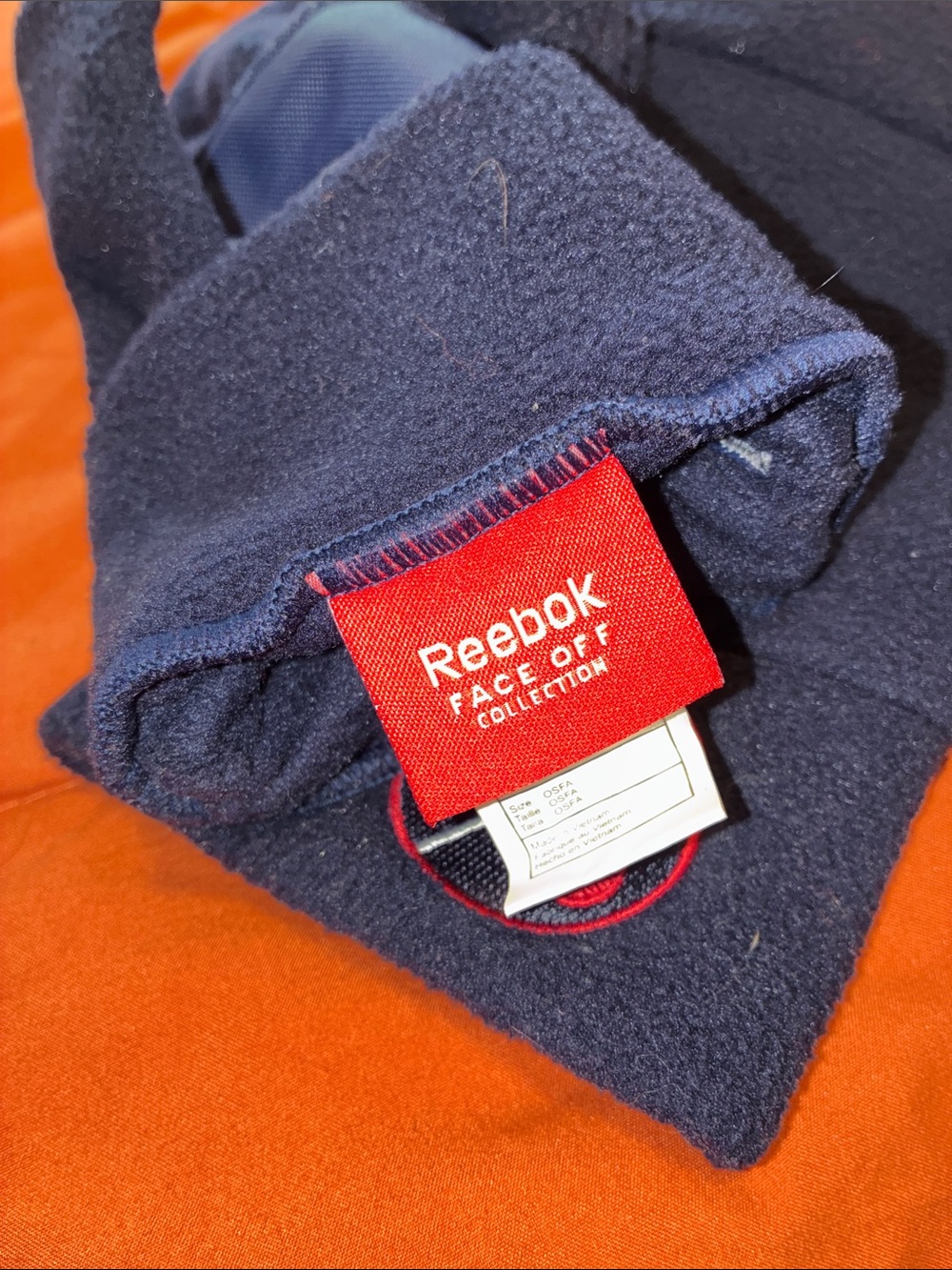 Brooklyn Navy Knit Beanie with Matching Reebok Navy Mittens - Picture 5 of 6